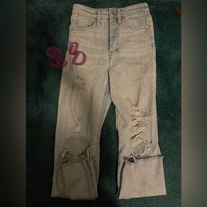 Wild fable; size 00; ripped light blue high rise straight jean